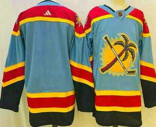 Mens Florida Panthers Blank Blue 2022 Reverse Retro Authentic Jersey->florida panthers->NHL Jersey
